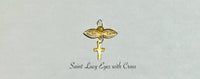 10 Karat Yellow Gold Santa Lucia "Saint Lucy" Eyes Pendant (with Cross, Cross and Azabache or Mano Figa Azabache)