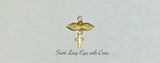 10 Karat Yellow Gold Santa Lucia "Saint Lucy" Eyes Pendant (with Cross, Cross and Azabache or Mano Figa Azabache)