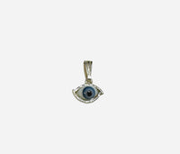 Sterling Silver Blue or Brown Glass Eye Pendant