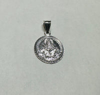 Sterling Silver 925 Our Lady of Charity "Caridad del Cobre" 19mm Round Medal