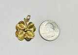 Vintage 1960's Forstner 12K Gold Filled 3-Dimensional Four-Leaf Heart Clover Charm
