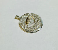 Sterling Silver & 10K Yellow Gold Panther Filigree Medal Pendant