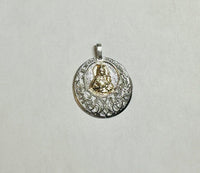 Sterling Silver and 14 Karat Yellow Gold Saint Barbara "Santa Barbara" Filigree Medal