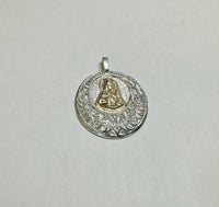 Sterling Silver and 14 Karat Yellow Gold Saint Barbara "Santa Barbara" Filigree Medal