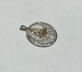 Sterling Silver and 14 Karat Yellow Gold Our Lady of Charity "Caridad del Cobre" Filigree Medal