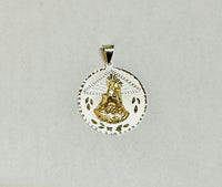 Sterling Silver & 14K Yellow Gold Our Lady of Charity "Caridad del Cobre" 25mm Medal