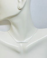 Sterling Silver Cubic Zirconia 17" Bar Necklace