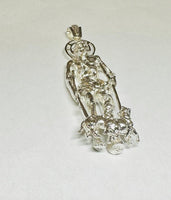 Sterling Silver 4" Saint Lazarus "San Lazaro" 3-Dimensional Pendant