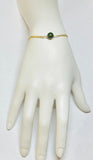 10 Karat Yellow Gold Genuine 8mm Nephrite Jade Bead Curb Link Bracelet