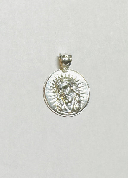 Sterling Silver Ecce Homo "Gran Poder de Jesus" 21mm Medal Pendant