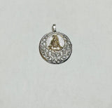 Sterling Silver and 14 Karat Yellow Gold Our Lady of Charity "Caridad del Cobre" Filigree Medal