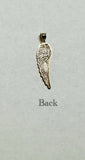 14 Karat Yellow Gold High Polished and Textured Angel Wing Charm Pendant