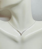 Sterling Silver Fancy "V" Bar Cubic Zirconia 18" Necklace