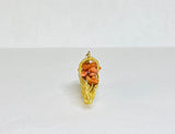 Vintage 1960's 14 Karat Yellow Gold and Genuine Coral 3-Dimensional Basket Pendant