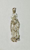 Sterling Silver 4" Saint Lazarus "San Lazaro" 3-Dimensional Pendant