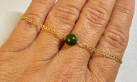 10 Karat Yellow Gold Genuine 8mm Nephrite Jade Bead Curb Link Bracelet