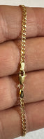 10 Karat Yellow Gold Genuine 8mm Nephrite Jade Bead Curb Link Bracelet