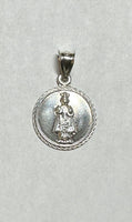 Sterling Silver 925 Holy Infant of Prague 19mm (0.75" Diameter) Medal Pendant