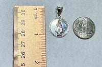 Sterling Silver 925 Holy Infant of Prague 19mm (0.75" Diameter) Medal Pendant