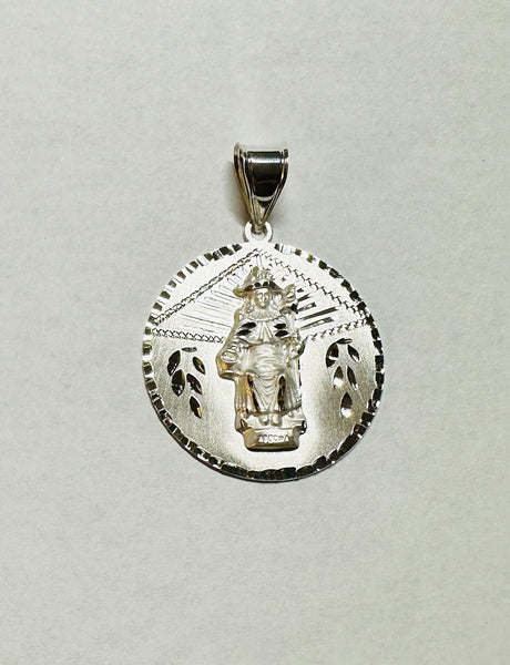 Sterling Silver Holy Infant of Atocha (Santo Niño de Atocha) 32mm Round Medal