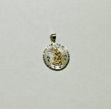 Sterling Silver & 14K Yellow Gold Saint Lazarus "San Lazaro" 21mm Medal Pendant