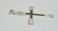 Sterling Silver & 14 Karat Yellow Gold 3.14" Cross Pendant