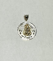 Sterling Silver & 14K Yellow Gold Our Lady of Mount Carmel "Virgen de las Mercedes" 25mm Medal