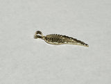 14 Karat Yellow Gold High Polished and Textured Angel Wing Charm Pendant