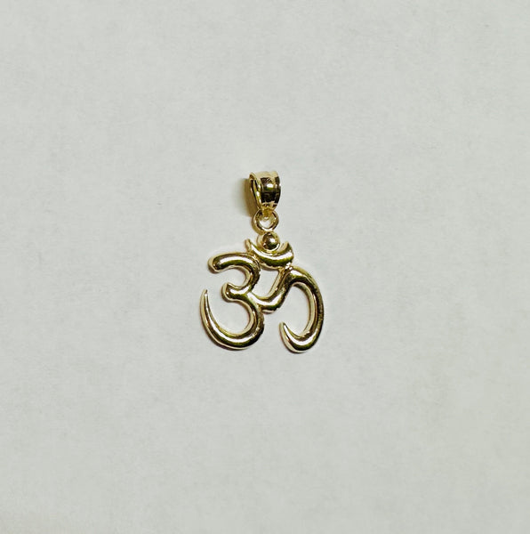 14 Karat Yellow Gold Polished Om Symbol Pendant