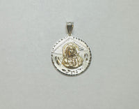 Sterling Silver & 14K Yellow Gold Sacred Heart of Jesus "Sagrado Corazon" 25mm Medal