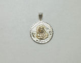 Sterling Silver & 14K Yellow Gold Sacred Heart of Jesus "Sagrado Corazon" 25mm Medal