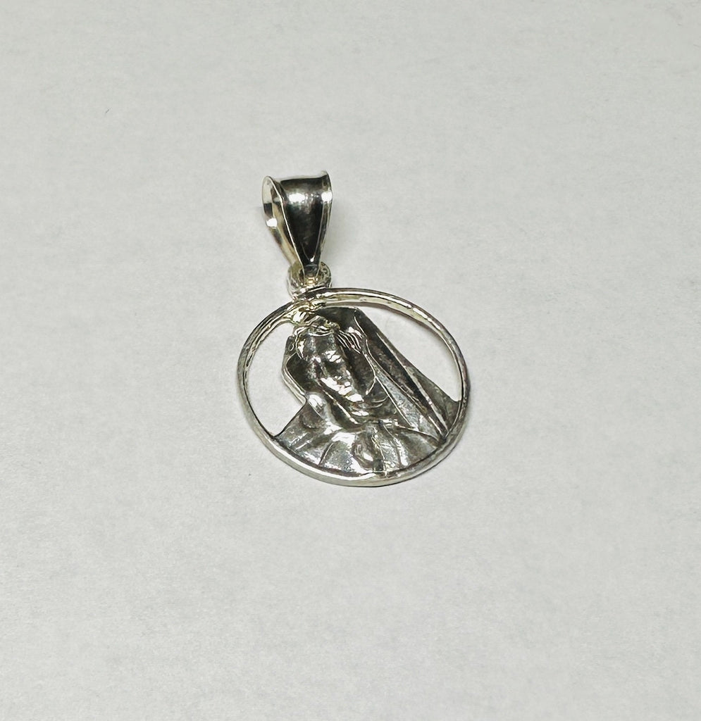 Sterling Silver Virgin Mary "Our Lady of Sorrows" Medal Pendant – G & W