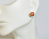 Sterling Silver .925 Brown Goldstone "Venturina" 8mm Stud Earrings