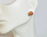 Sterling Silver .925 Brown Goldstone "Venturina" 8mm Stud Earrings