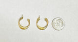 14 Karat Yellow Gold Polished Hoops Earring Jackets Pair