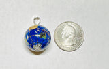 Sterling Silver 925 Large 3-D Enamel World Globe Charm