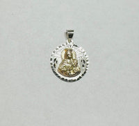 Sterling Silver & 14K Yellow Gold Saint Barbara "Santa Barbara" 21mm Medal Pendant