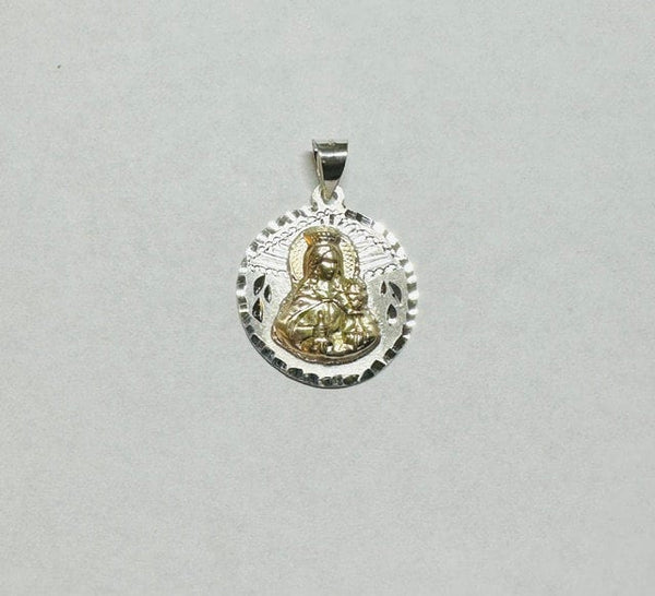 Sterling Silver & 14K Yellow Gold Saint Barbara "Santa Barbara" 21mm Medal Pendant