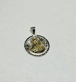 Sterling Silver & 14K Yellow Gold Saint Barbara "Santa Barbara" 21mm Medal Pendant