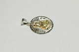 Sterling Silver & 14K Yellow Gold Saint Barbara "Santa Barbara" 21mm Medal Pendant