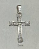 Sterling Silver & 14 Karat Yellow Gold 3.14" Cross Pendant