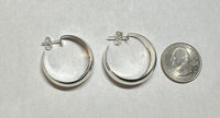 Sterling Silver 925 Rhodium-plated J Hoops with Post Earrings