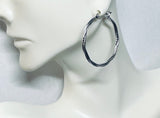 Sterling Silver Rhodium-plated 2mm Wide x 35mm Diameter Twisted Hoop Earrings