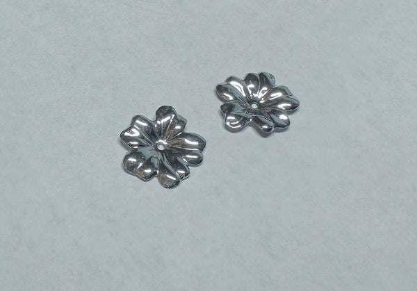 14 Karat White Gold Floral Earring Jackets (Pair)