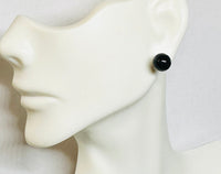 Sterling Silver .925 Genuine 8mm Black Onyx Stud Earrings