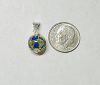 Sterling Silver 925 3-D Enamel World Globe Charm