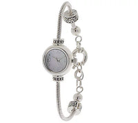 Sterling Silver Round Face Reflections Watch Starter Bracelet (Works for Pandora)