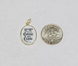 Vintage NOS 10K Enameled Our Lady of Charity "Caridad del Cobre" 17mm x 13mm Oval Medal