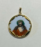 Vintage NOS 10KT Enameled Ecce Homo/Our Lady of Mt. Carmel Scapular 23.7mm Medal