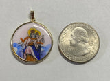 Vintage NOS 10KT Enameled Ecce Homo/Our Lady of Mt. Carmel Scapular 23.7mm Medal